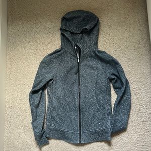 Black and White Lululemon Scuba Full Zip Sweatshirt